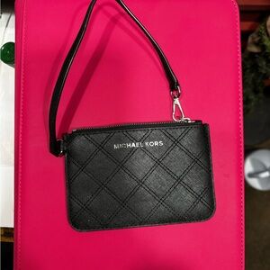 Michael Kors Black Quilted Wristlet